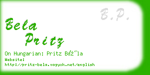 bela pritz business card